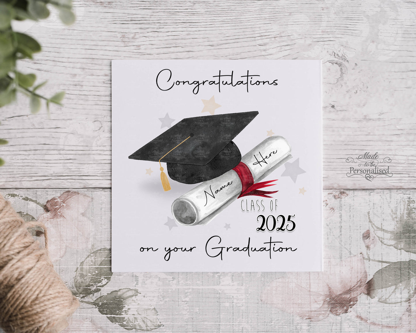Graduation card, 2025 personalised graduation card, congratulations on your graduation, well done, you did it, graduation 2025