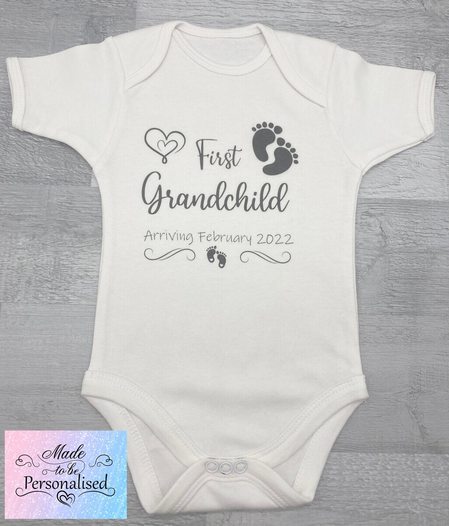Personalised baby grow, Newborn short sleeve bodysuit, unisex baby grow vest pregnancy reveal, special announcement, fun gift for new baby