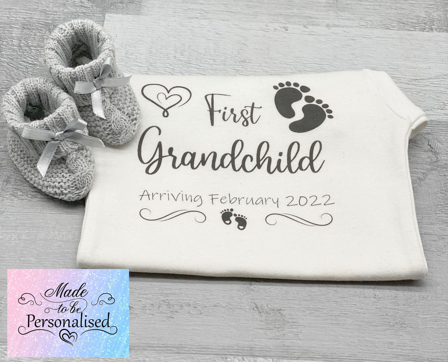 Personalised baby grow, Newborn short sleeve bodysuit, unisex baby grow vest pregnancy reveal, special announcement, fun gift for new baby