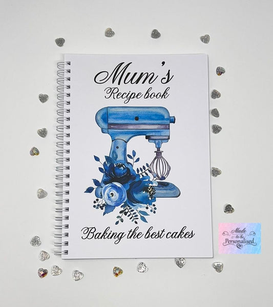 Recipe book, blue mixer design