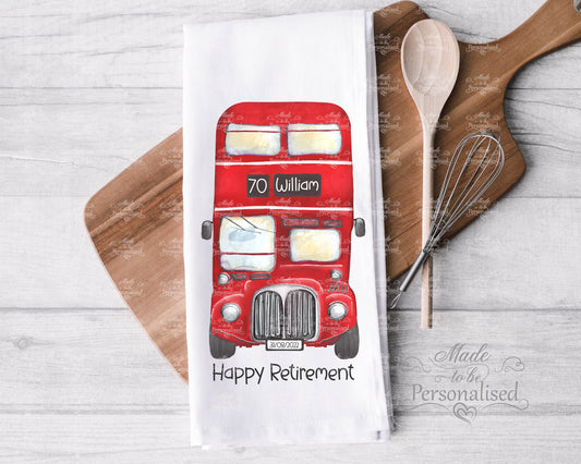 Kitchen Tea Towel, Red Bus design