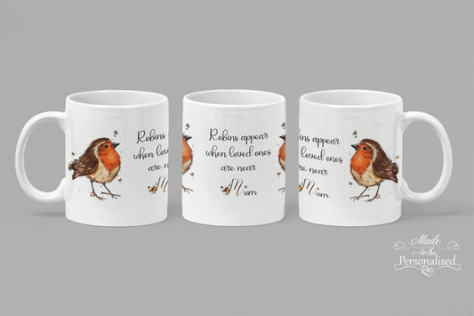 Mug, Robin design, Robins appear when
