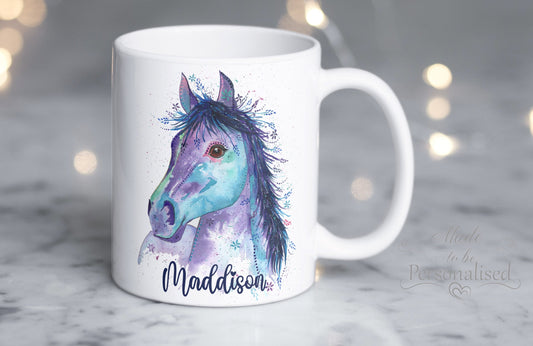 Mug, purple horse mug