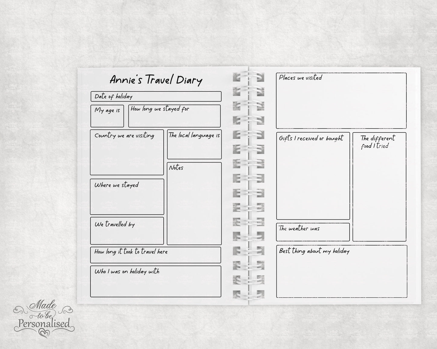 Notebook, Travel Diary,