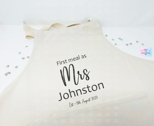 Wedding Apron, First meal as Mrs...