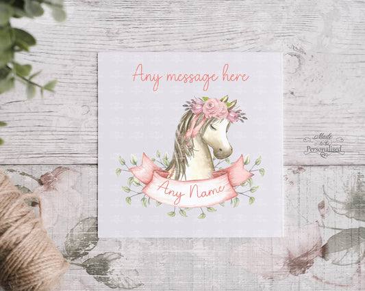Pink horse card