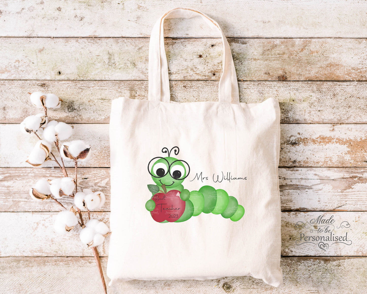 End of year teacher gift, personalised tote bag, special gift for teachers, teaching assistant, end of term, school leaving, thank you gift