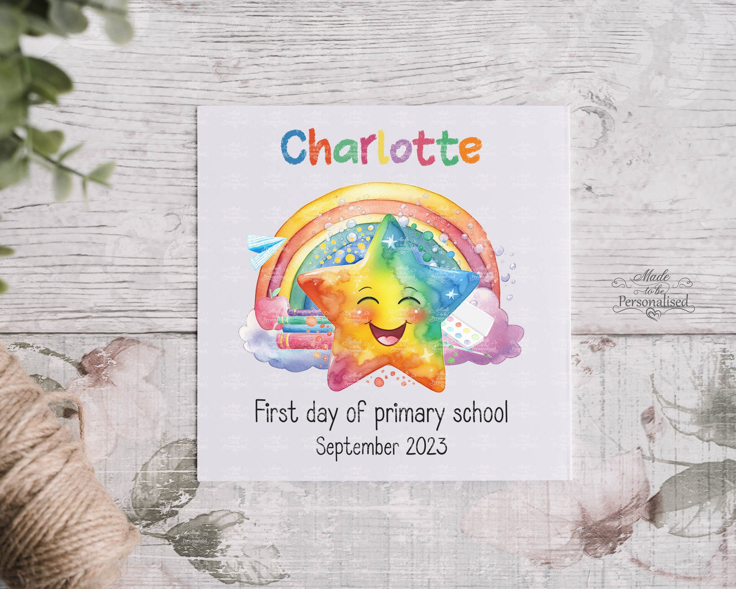 First day of school card, personalised card, starting primary school, first day at nursery, keepsake card, back to school, free uk delivery