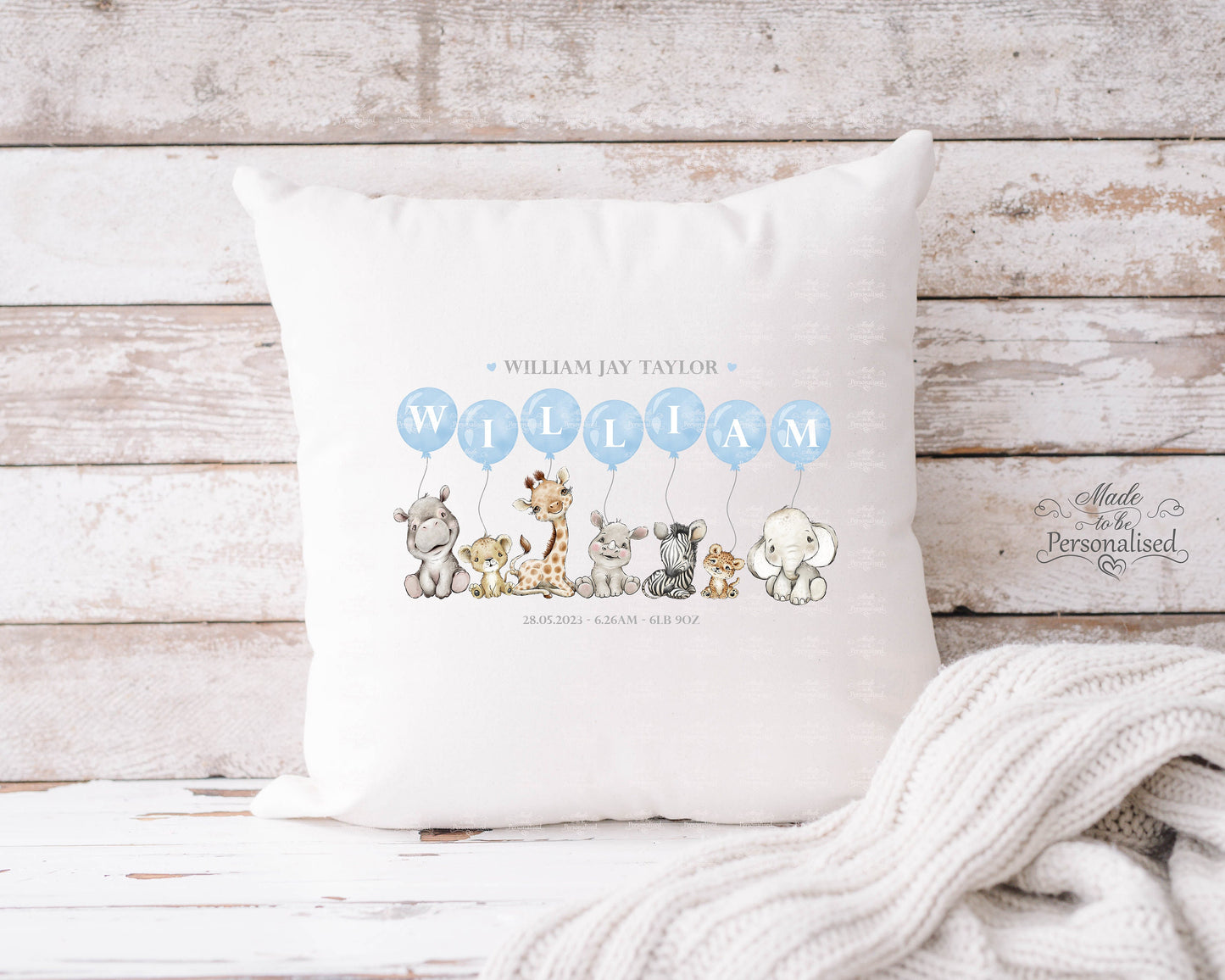 Toy Bag, blue safari animals