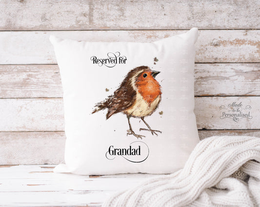 Robin Reserved for cushion, Remembrance Personalised Cushion