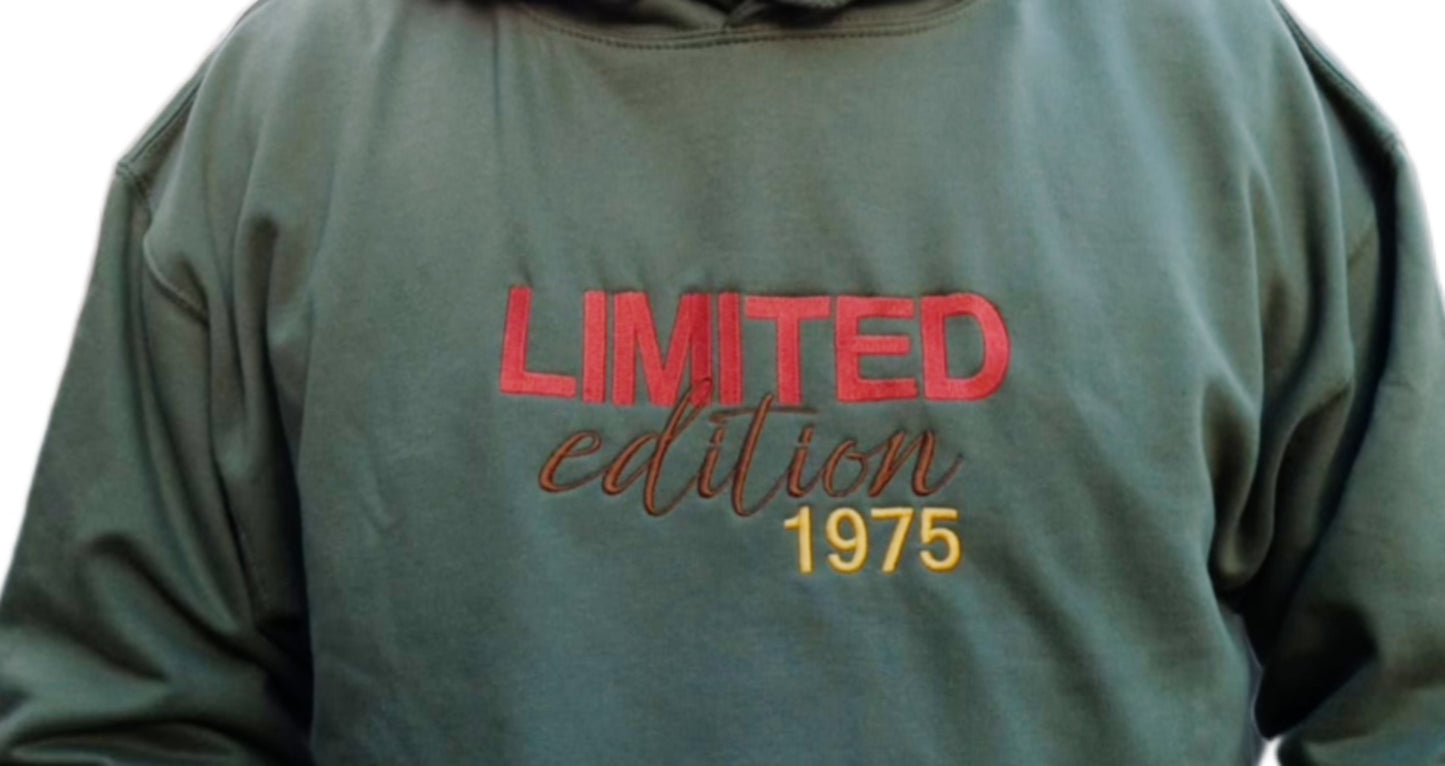 Embroidered Limited Edition Celebration Sweatshirt: Custom Year Jumper