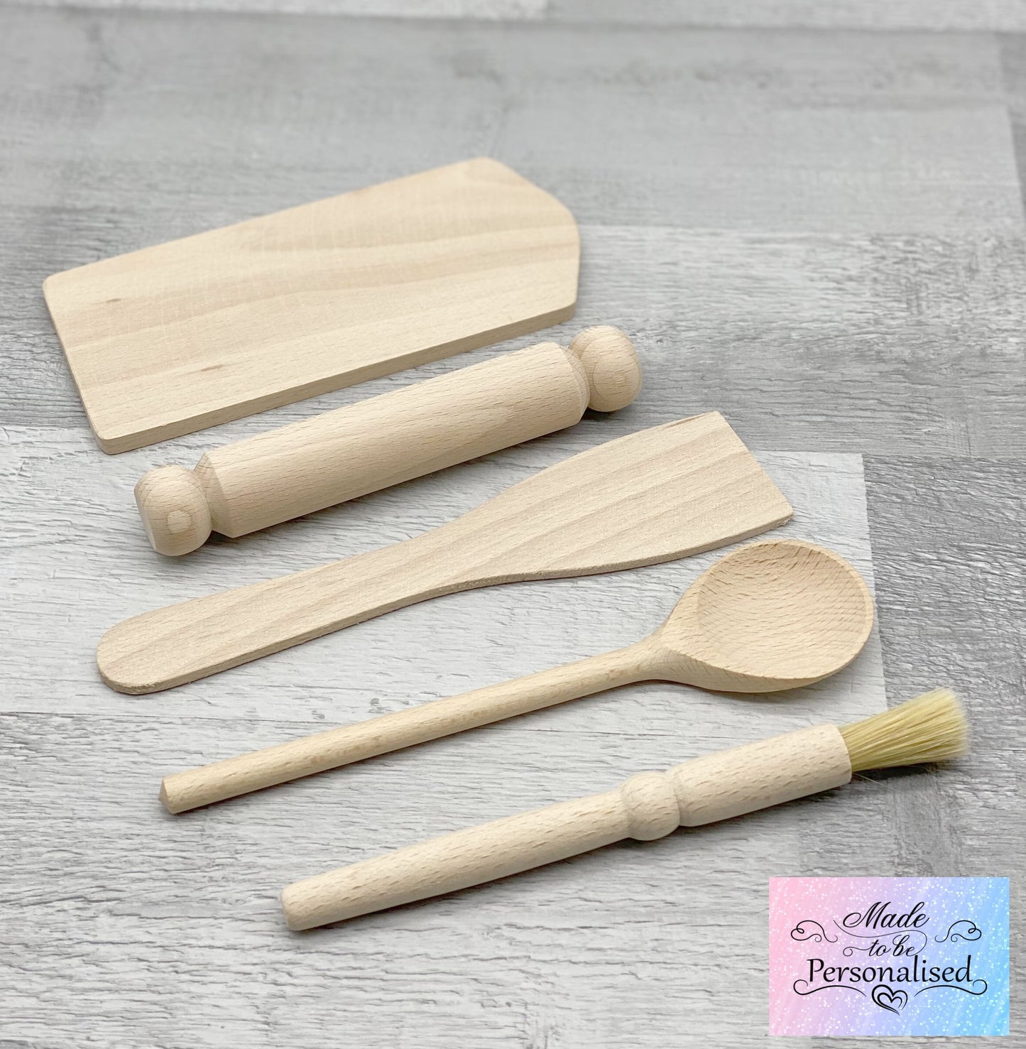Children's Baking set with personalised drawstring bag, Pink mixer