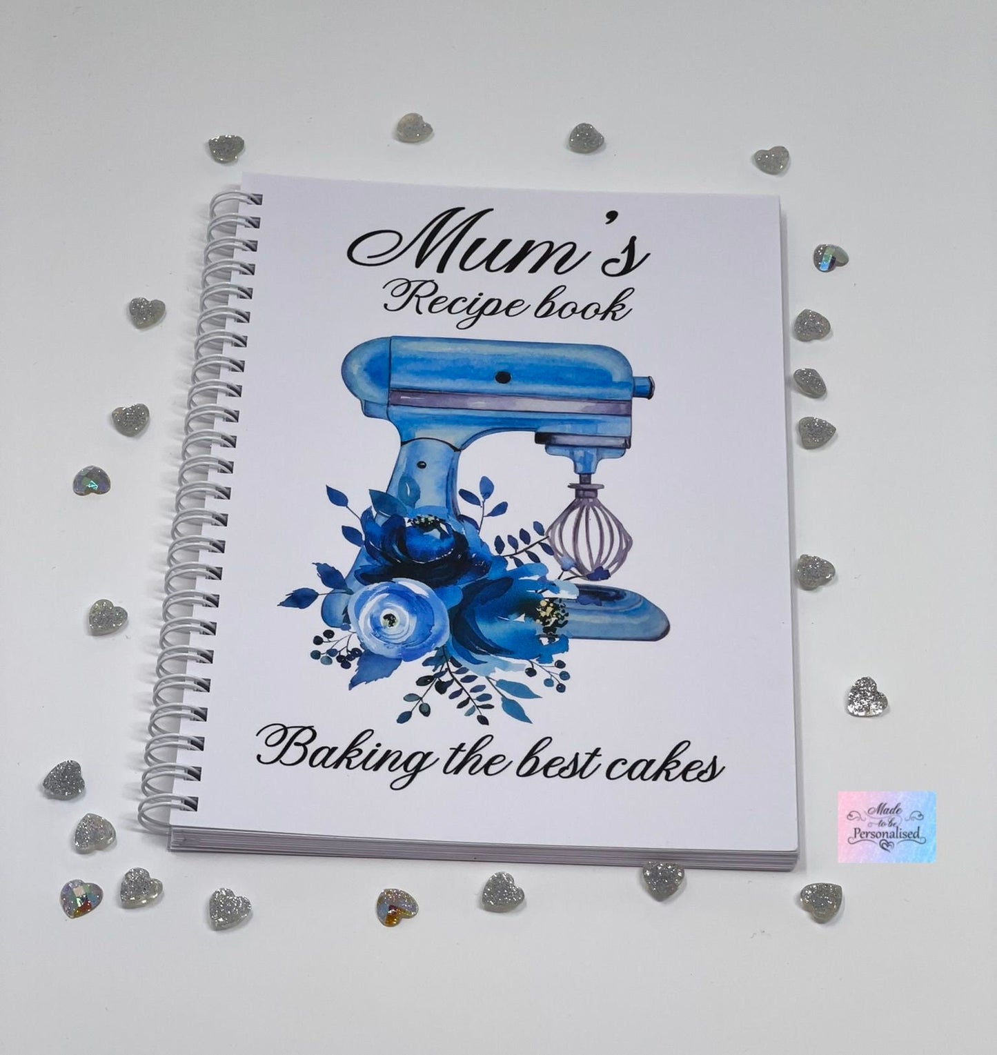 Recipe book, blue mixer design