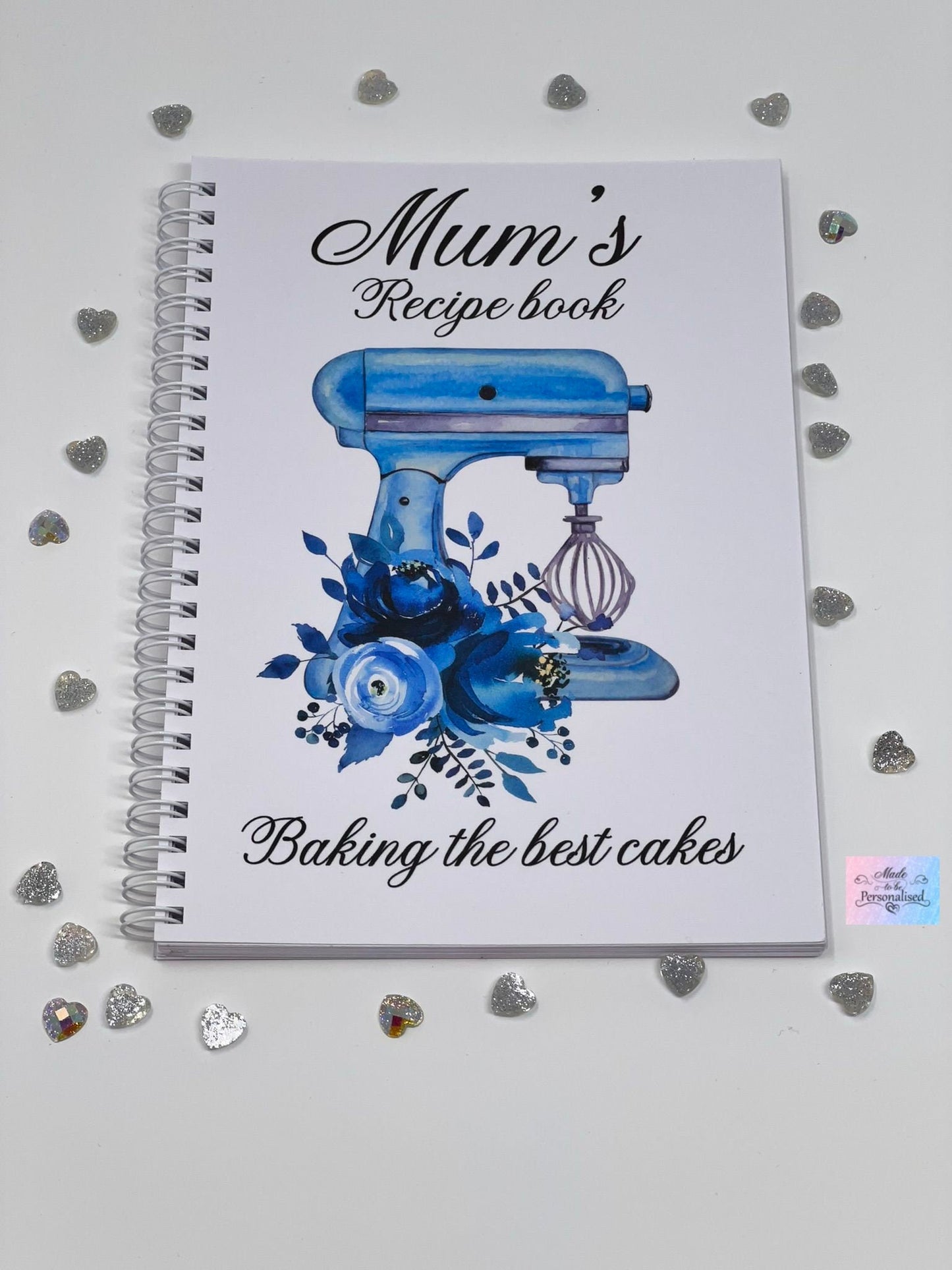 Recipe book, blue mixer design