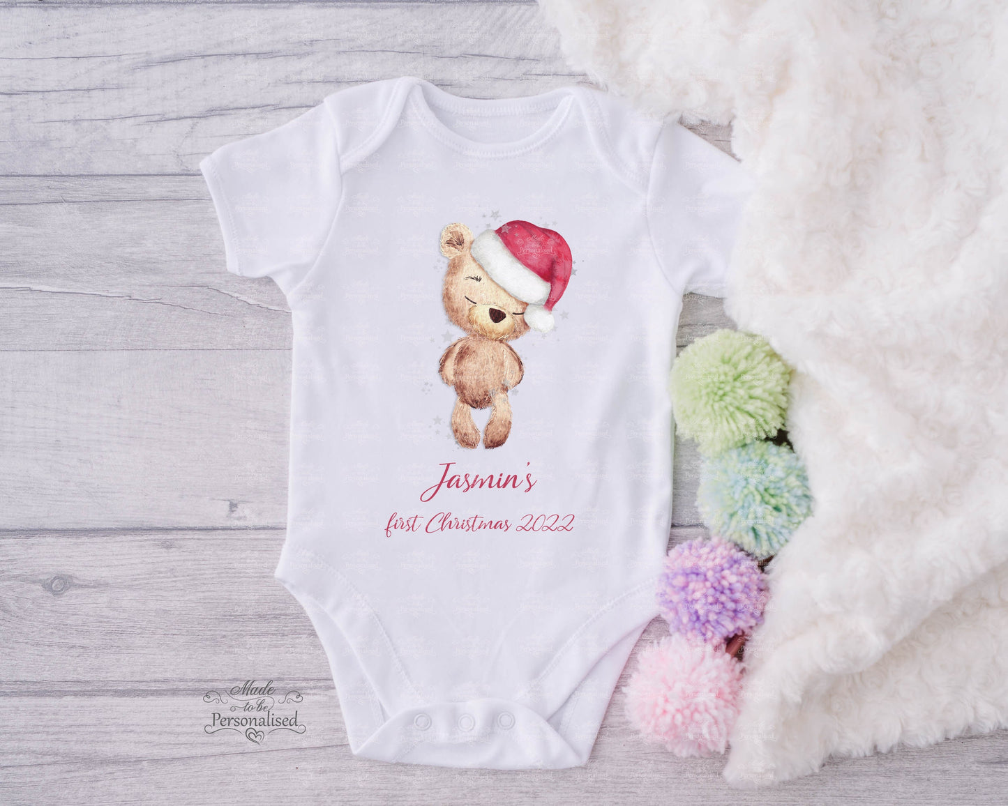 Baby Grow, First Christmas, Teddy Bear