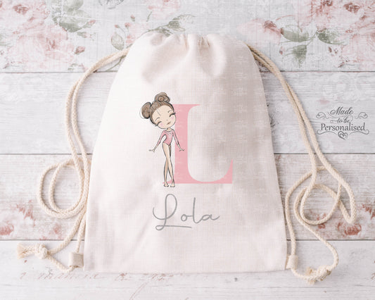 Drawstring Bag, Gymnastics Initial