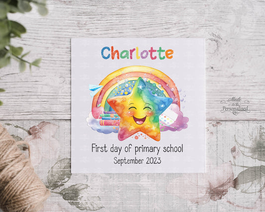 First day of school card, personalised card, starting primary school, first day at nursery, keepsake card, back to school, free uk delivery